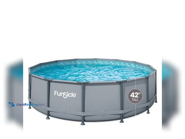 Lot 49-5553133 - Funsicle 14 ft Oasis Round Above Ground Metal Frame Swimming Pool, Includes SkimmerPlus Pump, Age 6 ...
