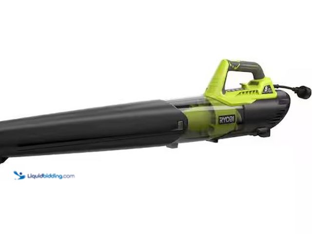 Lot 49-1548061 - RYOBI 135 MPH 440 CFM 8 Amp Corded Electric Jet Fan Leaf Blower Model # RY421021, Slightly Used  Ref...