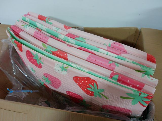 Lot 49-3472698 - Fold Out Foam Kids Play Mat With Pink Strawberry Design, Unused  Ref#CRS1126