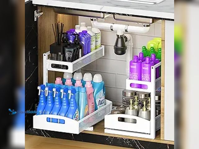 Lot 49-3482734 - Petiza Metal Under Sink Organizer, Pull Out Cabinet Organizer Rack with Silk-Smooth Bottom Drawer, 5...