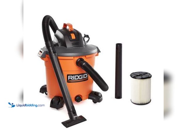 Lot 49-5553573 - RIDGID 16 Gal. 5.0 Peak HP NXT Shop Vacuum Wet Dry Vac with General Debris Filter, Locking Hose and ...
