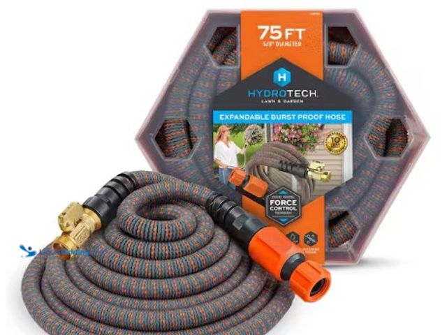 Lot 49-3631528 - Hydrotech 5/8 in. x 75 ft. Expandable Garden Hose, Flexible, Durable, Burst Proof, Lightweight, No-K...