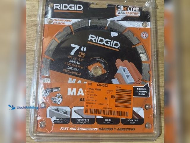 Lot 49-5551447 - Ridgid Performance Extended Life Dry / Wet 7" Masonry Diamond Blade 25- SG701P, Unused