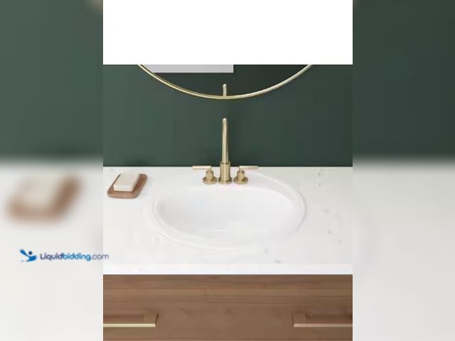 Lot 49-5436926 - Bootz Industries Laurel Round Drop-In Bathroom Sink in White. Model # 021-2435-00. Used. Paint chips...
