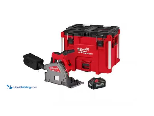 Lot 49-1575587 - Milwaukee M18 FUEL 18V Lithium-Ion Brushless Cordless 6-1/2 in. Plunge Track Saw PACKOUT Kit with On...