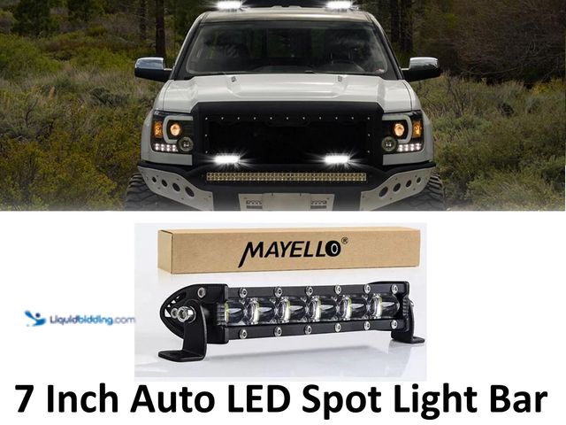 Lot 49-5388863 - Mayello 7" Auto LED Spot Light Bar Black with White Light - NEW -  New Slim LED Light Bar, Super bri...