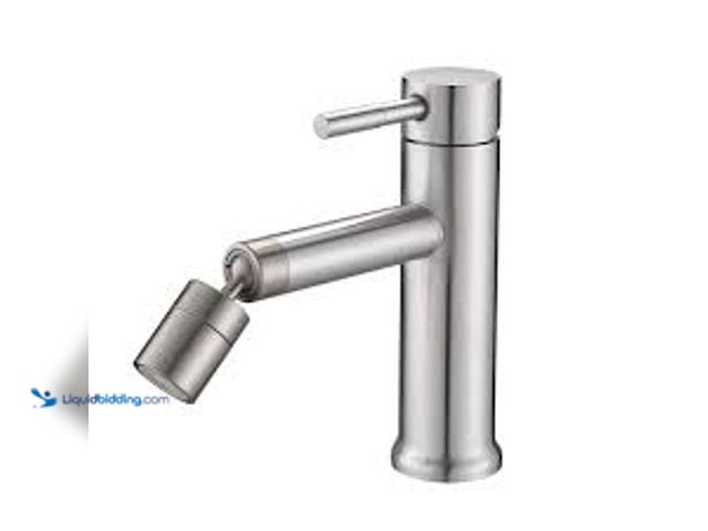 Lot 49-5415670 - Single Handle Bathroom Faucet for 2 Mode Faucet for Bathroom Sink with 360° Rotating Aerator in Nick...