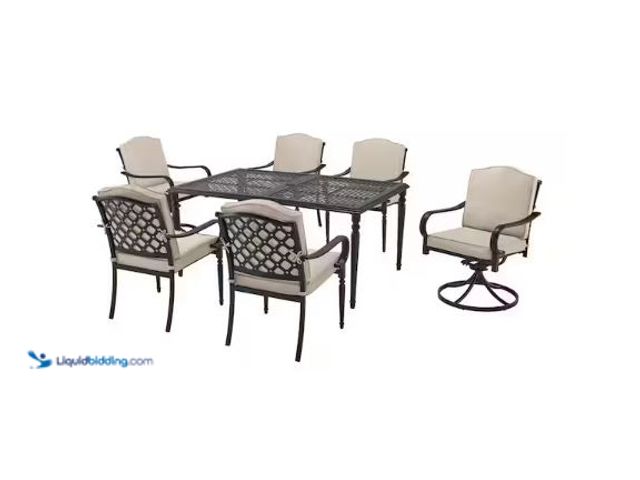 Lot 49-5510873 - (Chairs only) Hampton Bay
Laurel Oaks 7-Piece Dark Brown Steel Outdoor Patio Dining Set with Cushio...