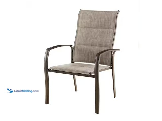 Lot 49-2000340 - StyleWell Oversized Padded Sling Stack Outdoor Dining Chair in Riverbed, Model # FCS60401B-RB, Sligh...