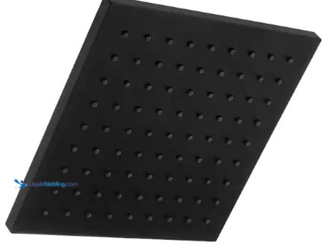 Lot 49-3612850 - Glacier Bay Modern 1-Spray Pattern 8.8 in. Single Wall Mount Fixed Shower Head in Matte Black, Model...