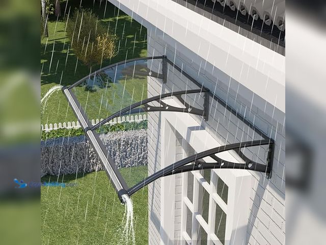 Lot 49-1631909 - 48x80 Inch Awning for Door Entrance - Polycarbonate Window Canopy with Drainage - Model # B0G1TY58M7...