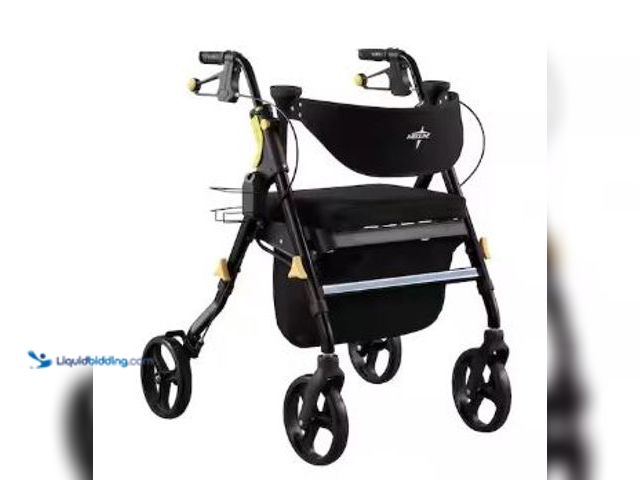 Lot 49-5436767 - Medline Empower Rollator in Black. Model # MDS86845BLKM. Unused.