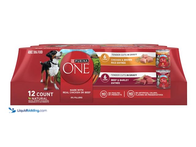 Lot 49-5541791 - Purina ONE Tender Cuts in Gravy Chicken & Brown Rice, Beef & Barley High Protein Wet Dog Food Variet...