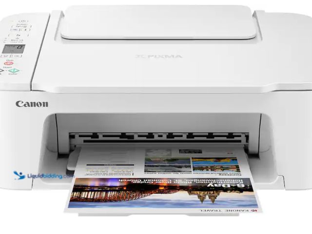 Lot 49-5545439 - Canon - PIXMA TS3720 Wireless All-In-One Inkjet Printer - White, Unused