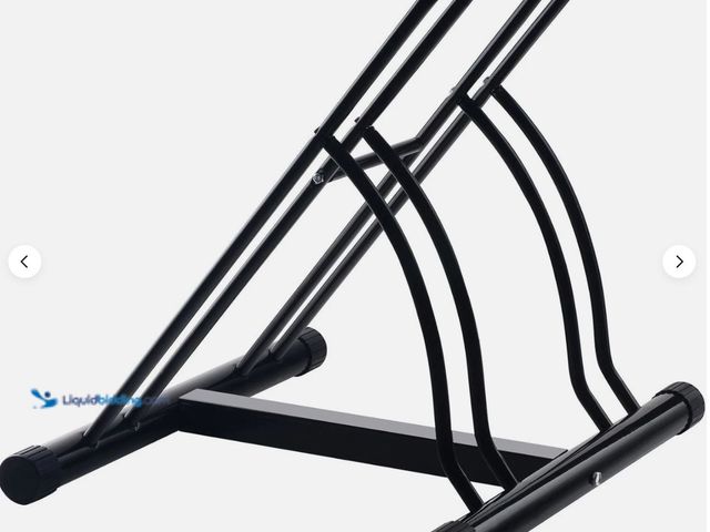 Lot 49-1631367 - Rad Cycle Black 2-Bike Floor Stand Garage Bike Rack, Model # 257052951270, New. (NOTE: Factory seale...