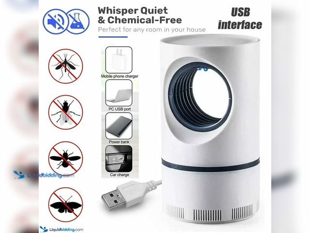 Lot 49-5388225 - Electric LED Mosquito/Bug Zapper Suction Trap 8.9"T x 5.1"W White - NEW - Eddy current technology wi...