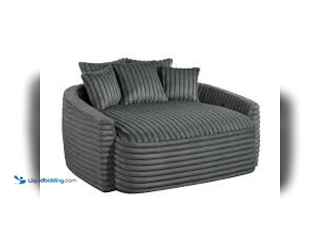 Lot 49-5483704 - Lazzara Edelweiss Dark Gray Corduroy Upholstery Oversized Chaise Lounge. Model # 9539DGY-5_.  Lazzar...