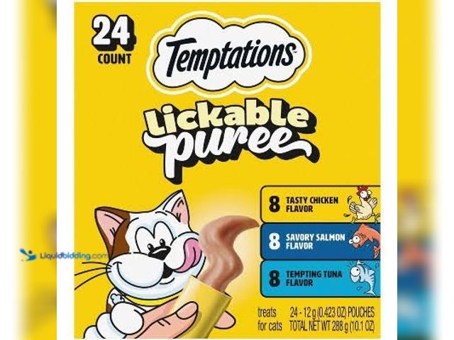 Lot 49-5542745 - Temptations Creamy Purrrr-ee Chicken, Salmon and Tuna Lickable Squeezable Cat Treats Variety Pack - ...