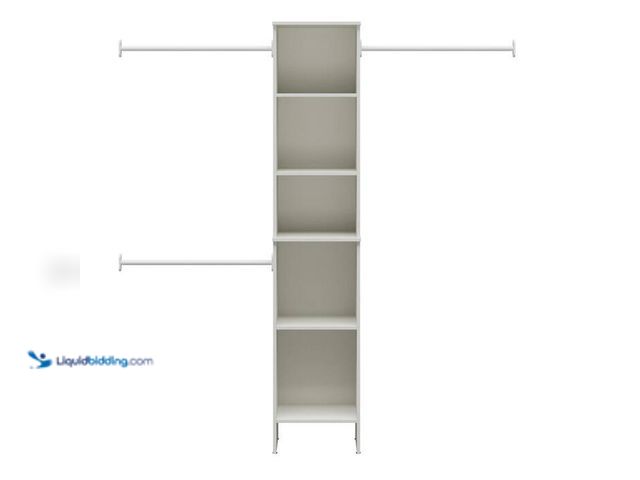 Lot 49-2000793 - StyleWell Westport 17 in. W x 83.25 in. H White Laminate Board Traditional Closet System Tower, Mode...