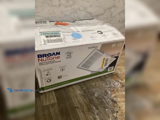 Lot 49-5448945 - Broan-NuTone 80 CFM Ceiling Bathroom Exhaust Fan with Light and 1300-Watt Heater. Model # 765H80L. U...