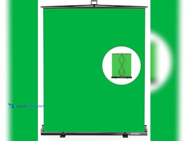 Lot 49-3631193 - RAUBAY 59.8 x 82.7in Collapsible Green Screen Backdrop | Portable Retractable Chroma Key Panel Photo...