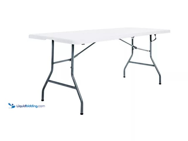 Lot 49-5538792 - Peakform Compact Folding Banquet Table for Indoor or Outdoor, 6 Foot, White Unused