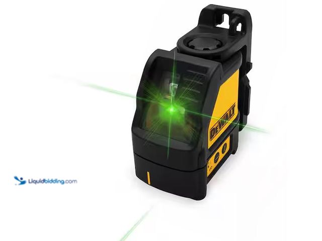 Lot 49-1576443 - DEWALT 100 ft. Green Self-Leveling Cross Line Laser Level with (3) AA Batteries & Case Model # DW088...