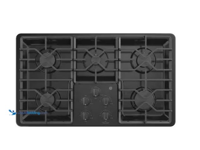 Lot 49-1589375 - GE 36 in. Gas Cooktop in Black with 5-Burners including Power Boil Burners, Model # JGP3036DLBB, MSR...