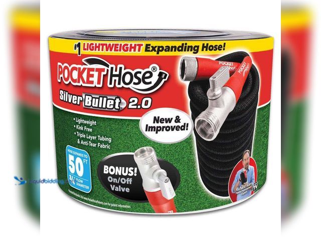 Lot 49-2000822 - Pocket Hose 3/4 in. x 50 ft. Expandable Garden Hose with Turbo Shot Nozzle, Model # 17823-HD54, unus...