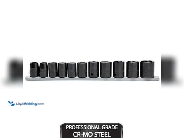 Lot 49-5544340 - Husky 1/2 in. Drive Standard Metric 6-Point Impact Socket Set (11-Piece). Model # H2DIMSM11PC. Unuse...