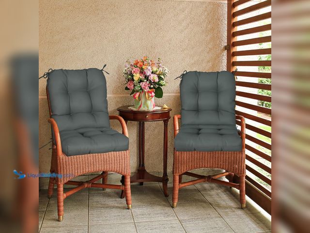 Lot 49-5453004 - ONLY cushions. EAGLE PEAK Tufted Outdoor/Indoor Seat/Back Chair Cushions, Set of 2, 42'' x 21'', Gra...