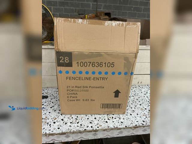 Lot 49-5453590 - Lot of 6. Fenceline 21 Inch Red Silk Poinsettiea. [Model: 1007636105] Unused