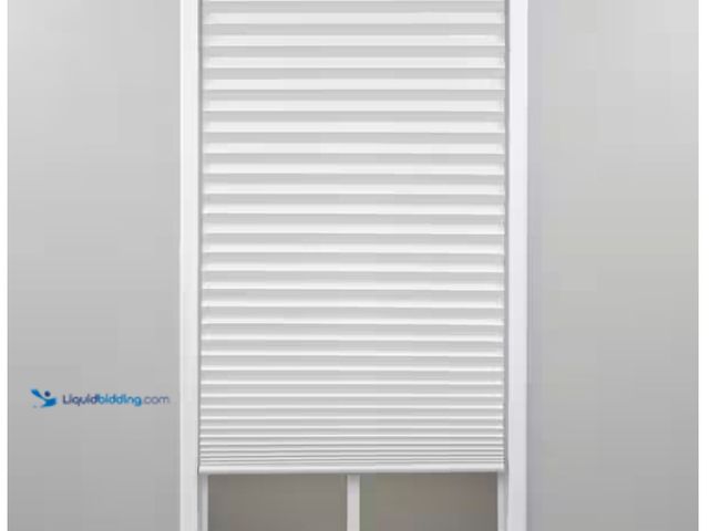 Lot 49-1622501 - Lot of (2) Style Well White Cordless Light Filtering Polyester Fabric Pleated Shade - 35 in. W x 64 ...