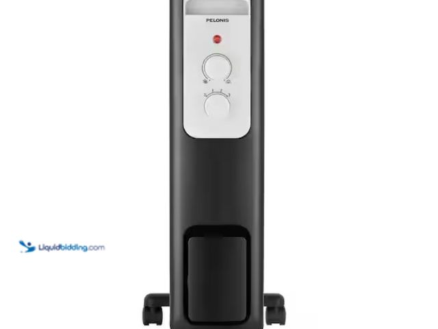 Lot 49-1567723 - Pelonis 1,500-Watt Oil-Filled Radiant Electric Space Heater with Thermostat, Black, Model # HO-0279,...
