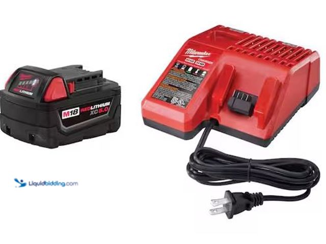 Lot 49-5486137 - Milwaukee
M18 18-Volt Lithium-Ion XC Starter Kit with One 5.0Ah Battery and Charger Internet # 2057...