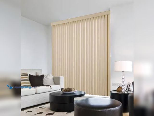 Lot 49-1516614 - Home Decorators Collection Textured Khaki Cordless Textured Vertical Louvers(9 Pack)- 3.5 in. W x 10...
