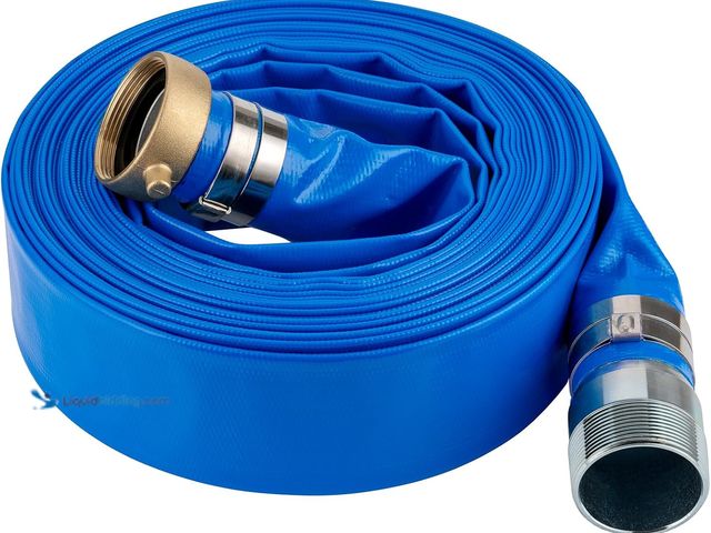 Lot 49-5549693 - EASTRANS 3" x 50' Discharge Hose with NPT Pin Lug and Nipple Fittings | Heavy Duty, Reinforced Mater...