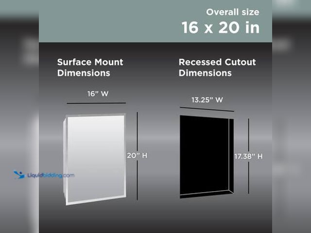 Lot 49-5554275 - Glacier Bay 16 in. W x 20 in. H Rectangular Recessed or Surface Mount Frameless Beveled Mirror Medic...