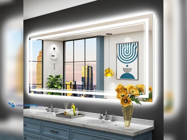 Lot 49-5485905 - 72x32 Inch LED Bathroom Mirror with Lights, Backlit & Front Lit, Anti-Fog Lighted Vanity Mirrors for...