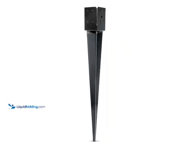 Lot 49-3614597 - Simpson Strong-Tie E-Z Spike Black Powder-Coated Post- Base Spike for 4x4 Nominal Lumber, Model # FP...