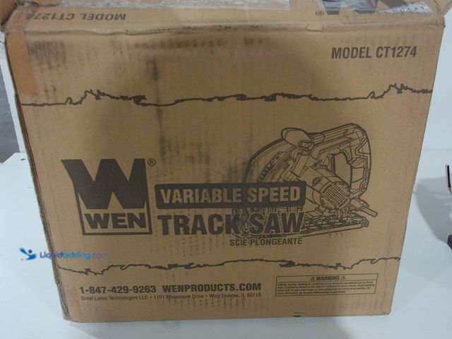 Lot 49-2006027 - WEN 12 Amp 7-1/4 in Variable Speed Plunge Cut Circular Track Saw, Model # CT1274, Unused, Has attach...