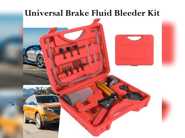 Lot 49-1616483 - Universal Brake Fluid Bleeder Kit Hand Held Vacuum Pressure Pump Tester Tool Set with Hard Case - NE...