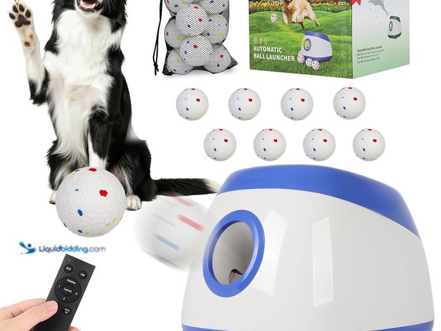 Lot 49-1578036 - Olenyer Ball Launcher for Dogs: 3 Adjustable Distance 40-80FT, Remote Control Interactive Dog Toy, A...