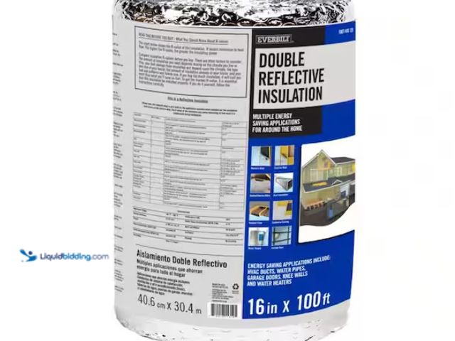 Lot 49-1547669 - Everbilt 16 in. x 100 ft. Double Reflective Insulation Radiant Barrier, Model # 12X100DBLRFL, Unused...
