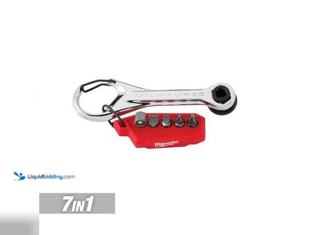 Lot 49-5544439 - Milwaukee 7-in-1 Multi-Bit Mini Ratchet. Model # 48-22-2950. unused