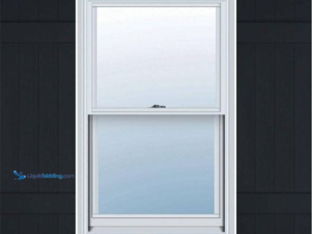 Lot 49-1516579 - Ekena Millwork 14 in. x 41 in. Lifetime Vinyl Custom Four Board Joined Board and Batten Shutters Pai...