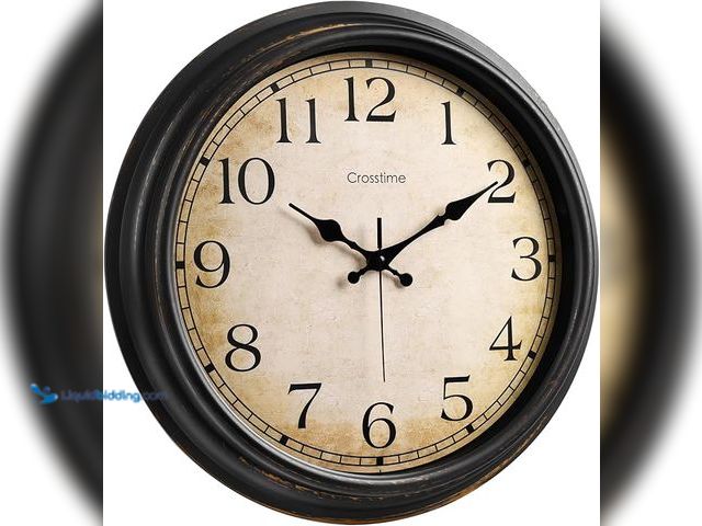 Lot 49-1576810 - 16 Inch Wall Clocks Battery Operated Silent Vintage Retro Round Large Wall Clock for Living Room, Of...