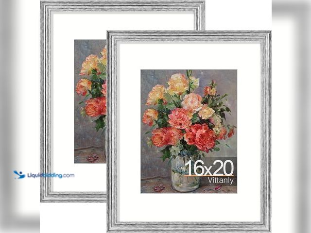 Lot 49-3566697 - Vittanly 16x20 Picture Frames Set of 2, Ornate Vintage Photo Frame for Wall Mount, Display 11x14 Pic...