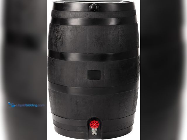 Lot 49-5560156 - RTS Home Accents 50-Gallon ECO Rain Barrel Made with 100% Recycled Plastic, Flat Back Rain Water Col...