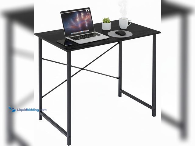 Lot 49-3531542 - Computer Desk 32 Inch, Simple Home Office Desk Study Writing Table, Sturdy Metal Frame, Scratch-Resi...